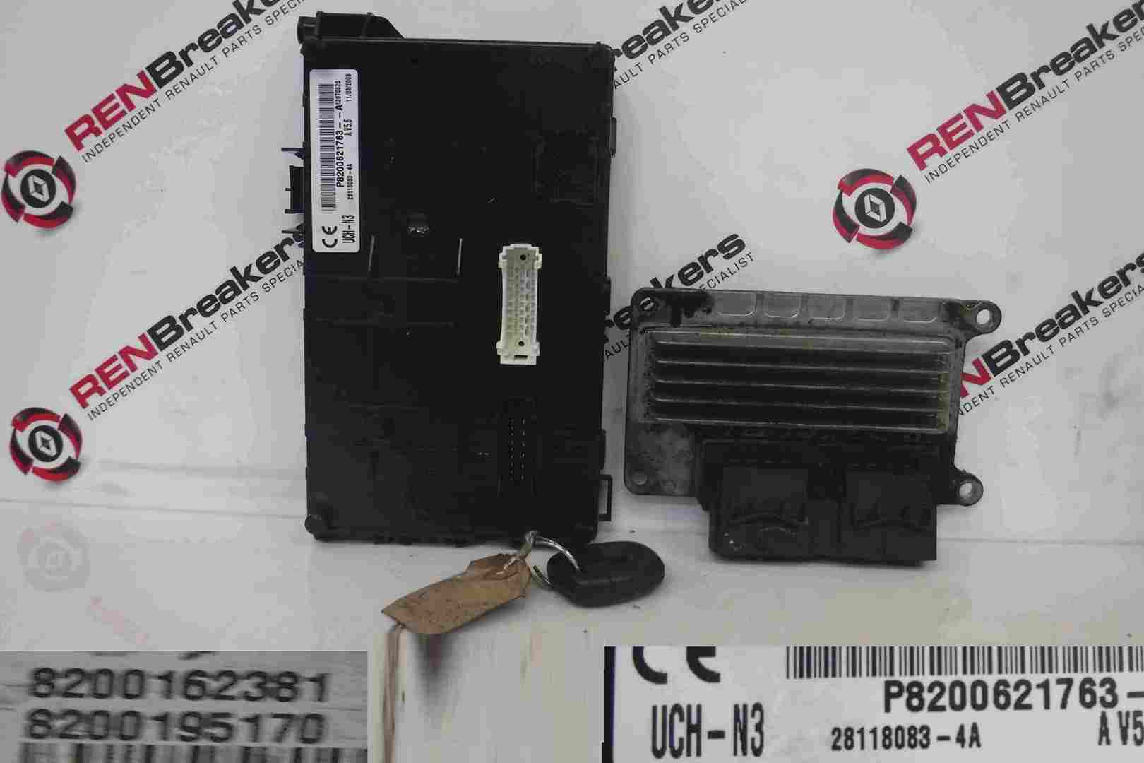 Renault Clio MK2 2001-2006 1.2 16v ECU SET UCH BCM Immobiliser + Key Fob