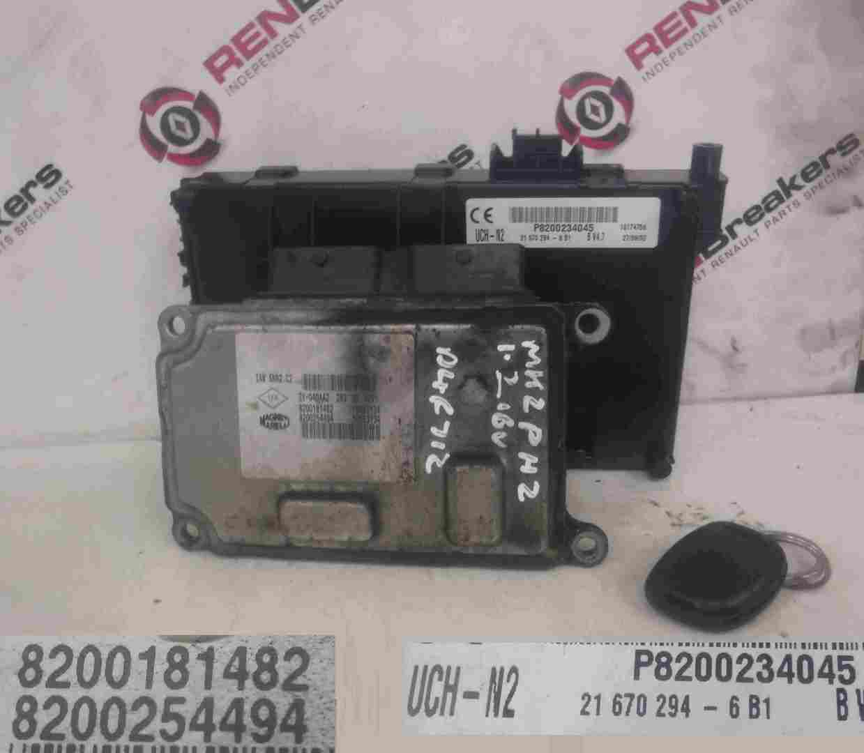 Renault Clio MK2 2001-2006 1.2 16v ECU SET UCH BCM Immobiliser + Key Fob