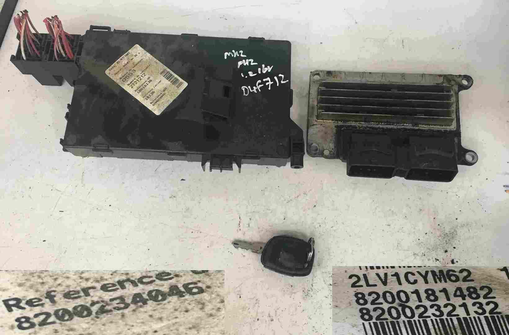 Renault Clio MK2 2001-2006 1.2 16v ECU SET UCH BCM Immobiliser + Key Fob
