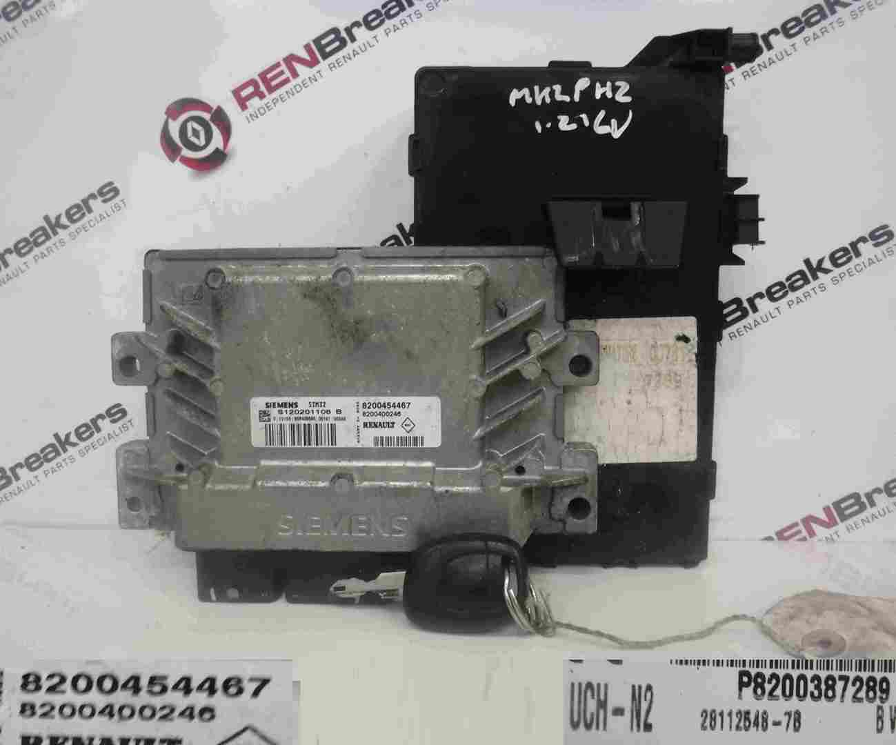 Renault Clio MK2 2001-2006 1.2 16v ECU SET UCH BCM Immobiliser + Key Fob D4F 722