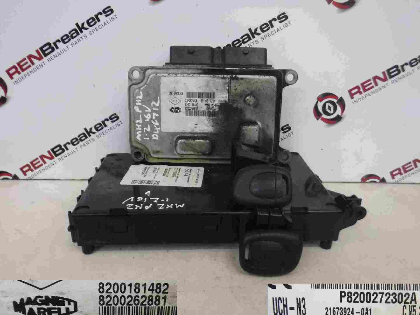 Renault Clio MK2 2001-2006 1.2 16v ECU SET UCH BCM Immobiliser + Key Fobs