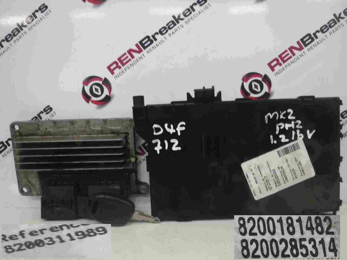 Renault Clio MK2 2001-2006 1.2 16v ECU SET UCH Immobiliser + Key Fob D4F 712