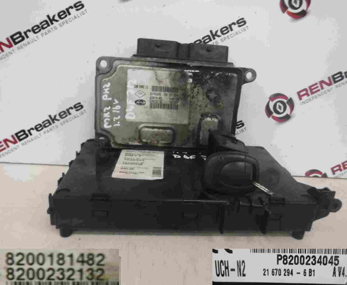 Renault Clio MK2 2001-2006 1.2 16v ECU SET UCH Immobiliser   Key Fob 8200181482