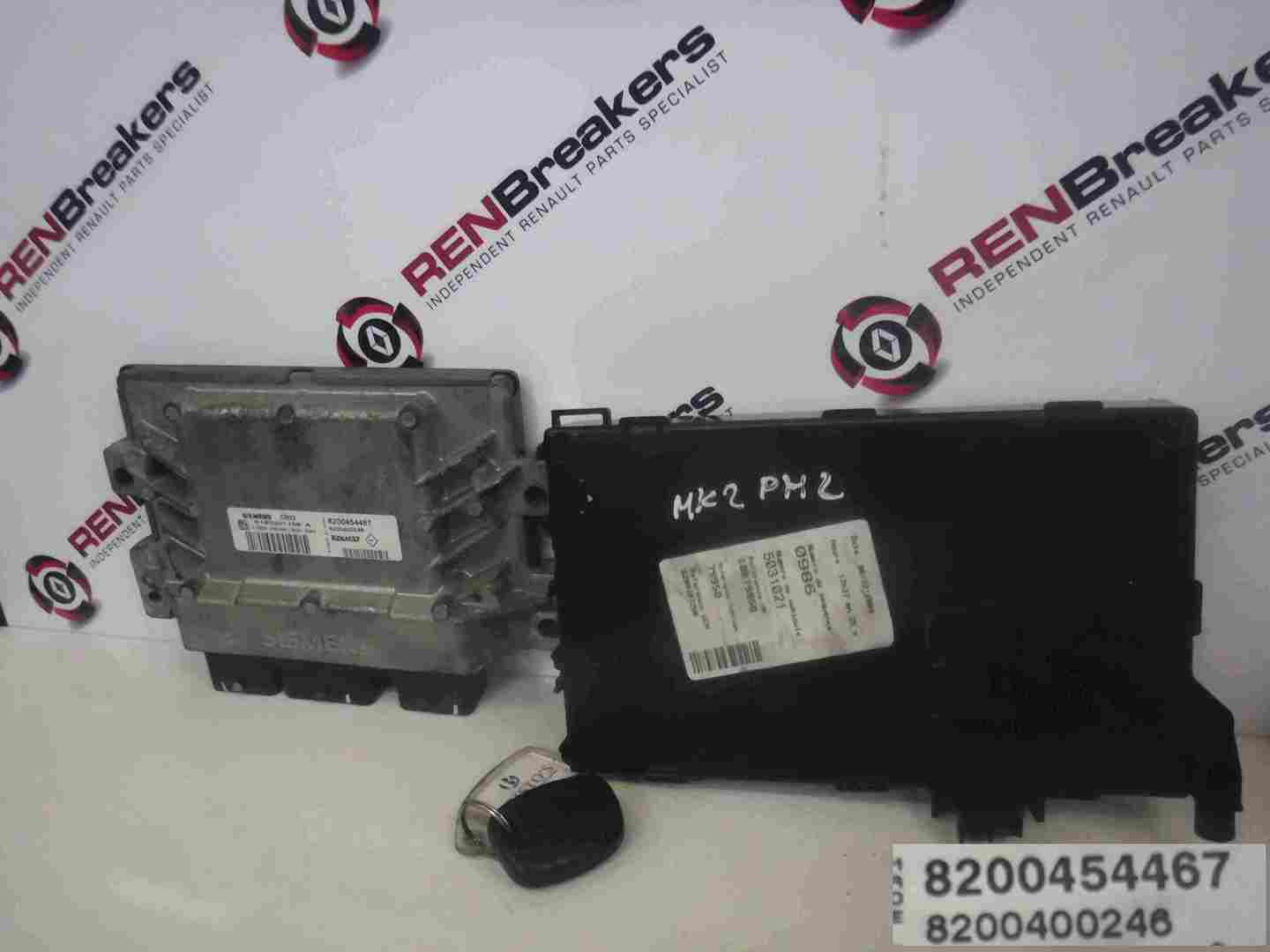 Renault Clio MK2 2001-2006 1.2 16v ECU Set Kit UCH BCM BSI + Key Fob 8200454467