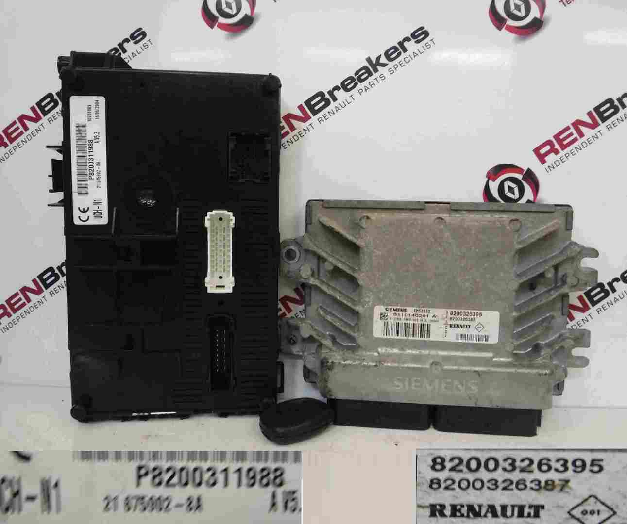 Renault Clio MK2 2001-2006 1.2 8v ECU SET UCH BCM Immobiliser + Key Fob