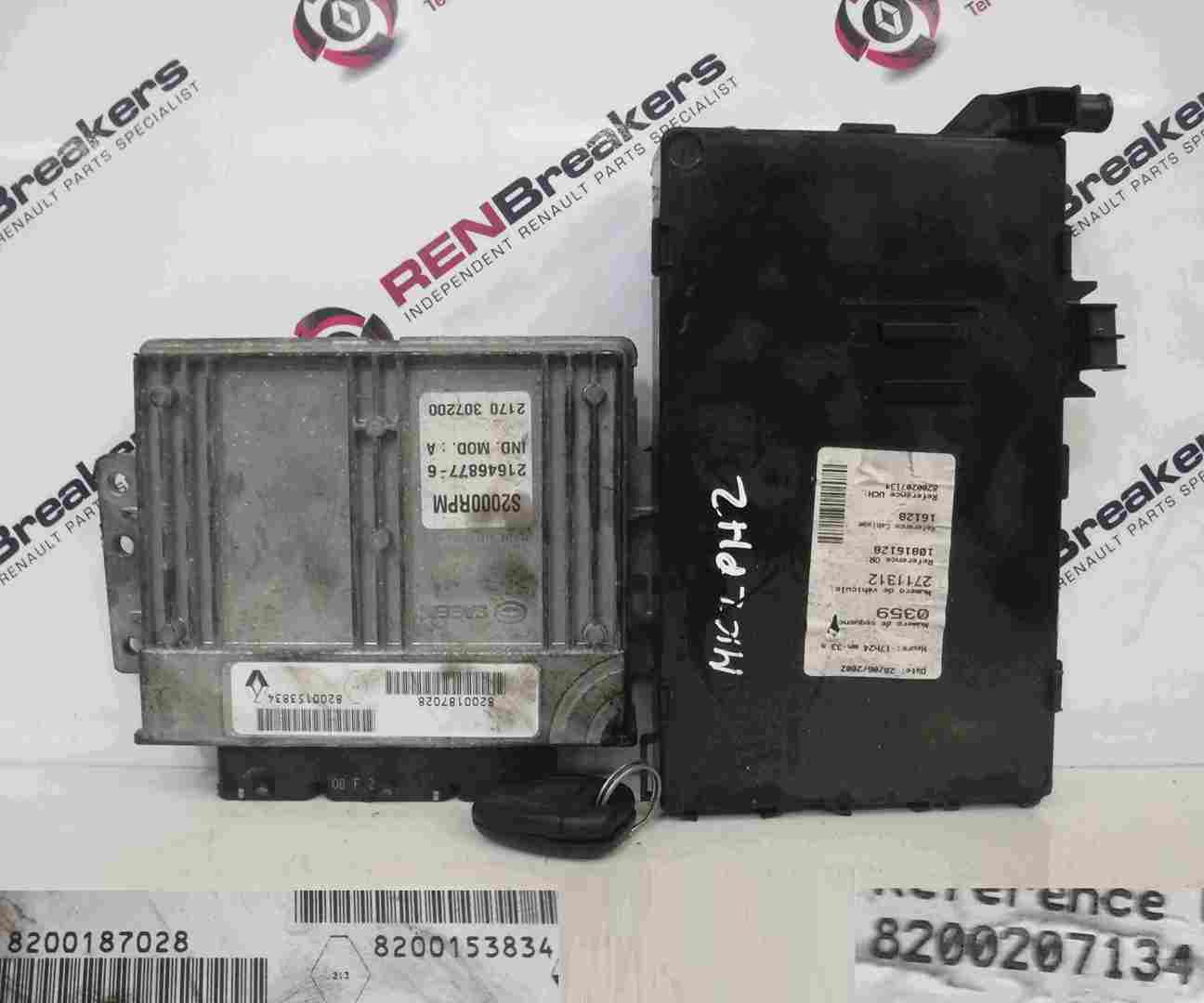 Renault Clio MK2 2001-2006 1.2 8v ECU SET UCH BCM Immobiliser + Key Fob