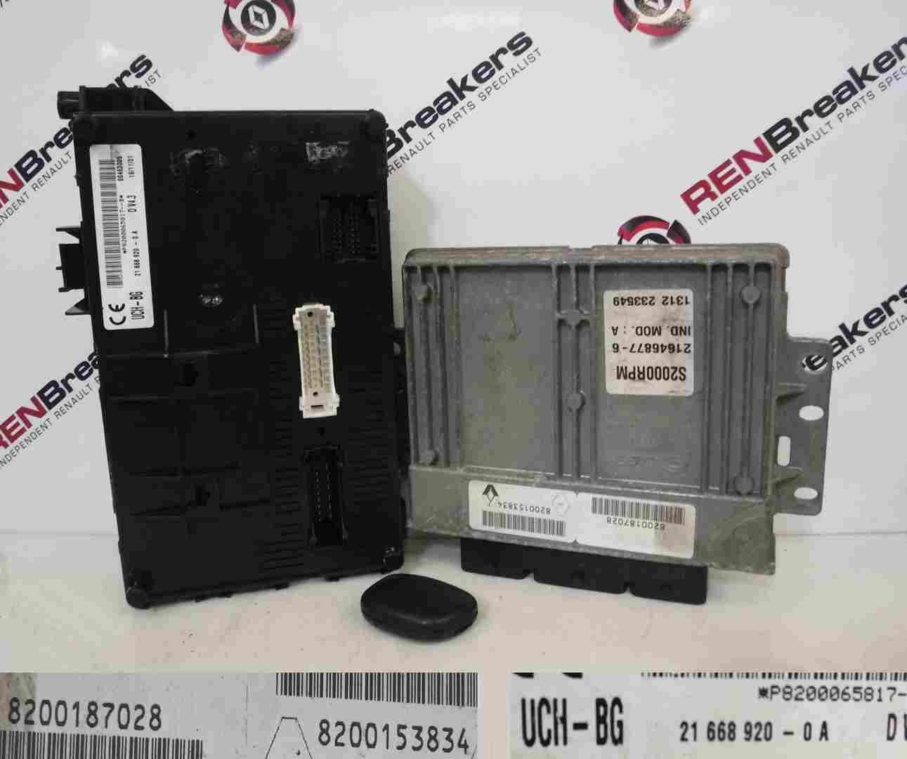 Renault Clio MK2 2001-2006 1.2 8v ECU SET UCH BCM Immobiliser + Key Fob