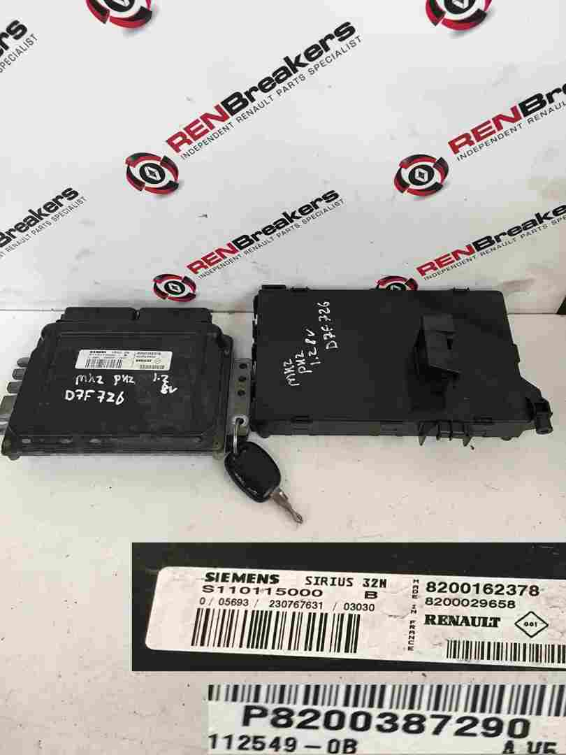 Renault Clio MK2 2001-2006 1.2 8v ECU Set UCH BCM Immobiliser + Key Fob