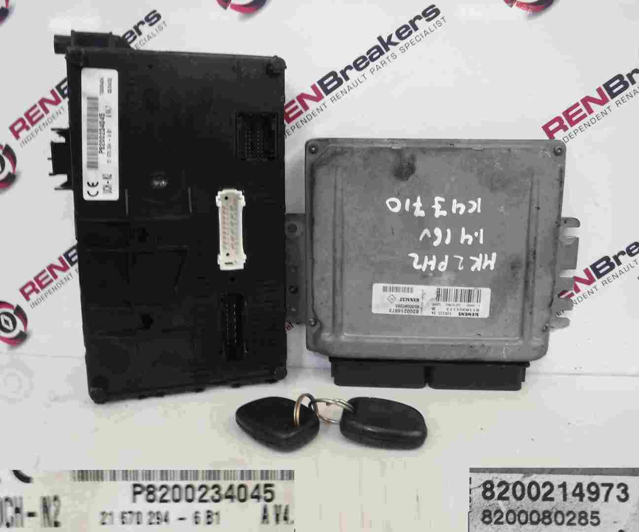 Renault Clio MK2 2001-2006 1.4 16v ECU SET UCH BCM Immobiliser + 2 Key Fobs