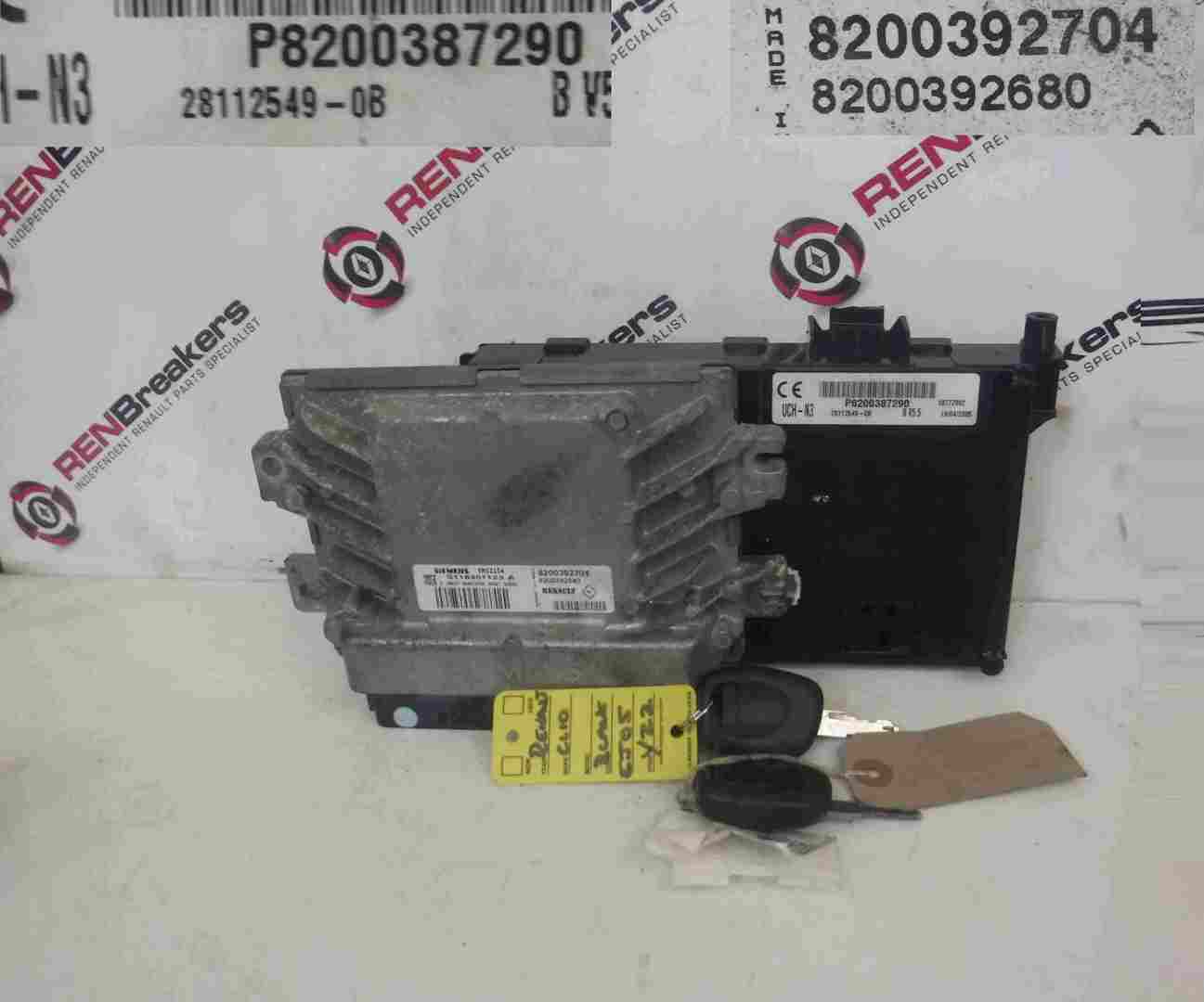 Renault Clio MK2 2001-2006 1.4 16v ECU SET UCH BCM Immobiliser + 2 Key Fobs