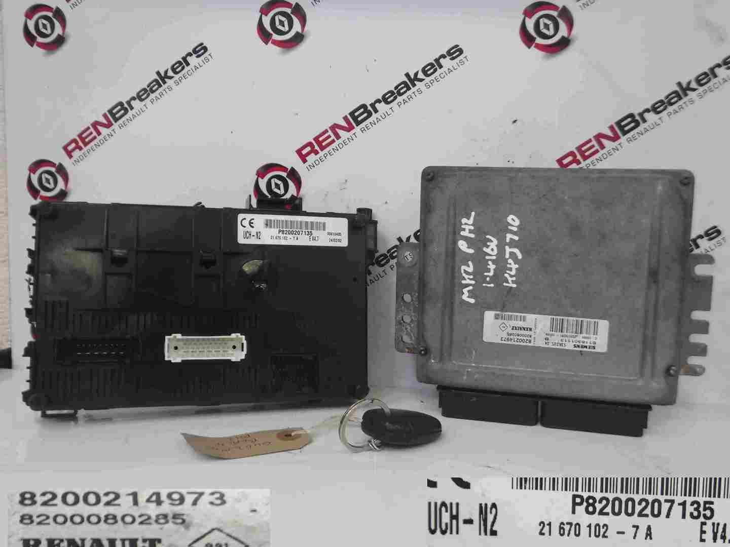 Renault Clio MK2 2001-2006 1.4 16v ECU SET UCH BCM Immobiliser + Key Fob