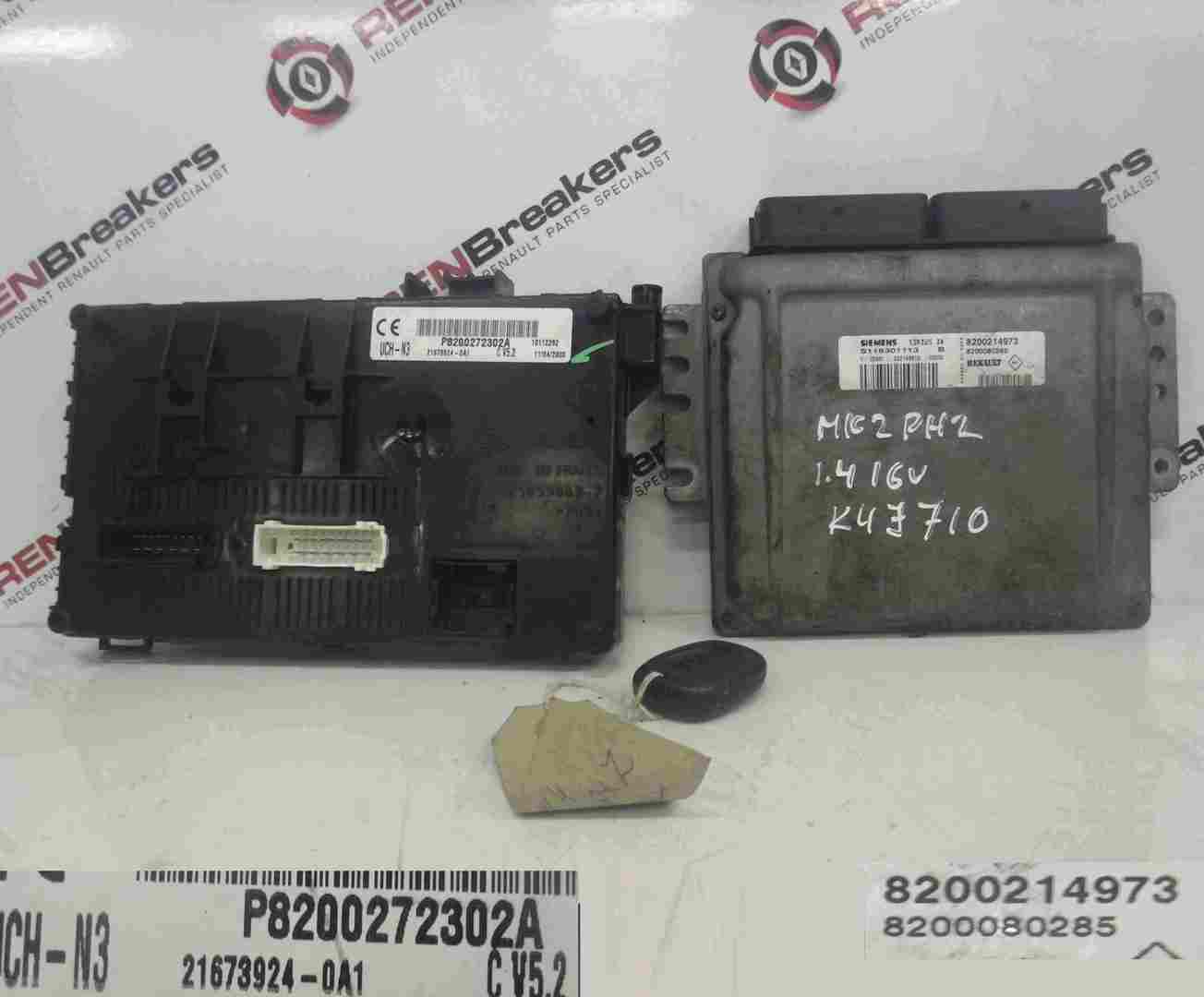 Renault Clio MK2 2001-2006 1.4 16v ECU SET UCH BCM Immobiliser + Key Fob