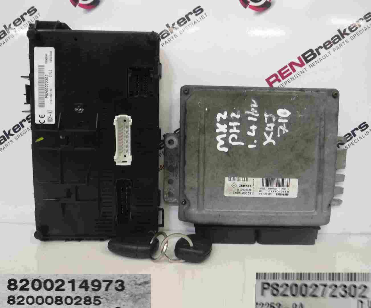 Renault Clio MK2 2001-2006 1.4 16v ECU SET UCH BCM Immobiliser + Key Fob