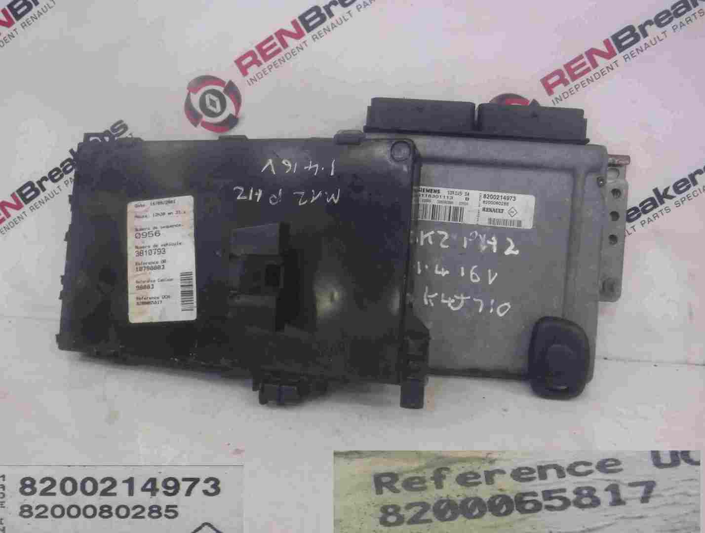 Renault Clio MK2 2001-2006 1.4 16v ECU SET UCH BCM Immobiliser + Key Fob