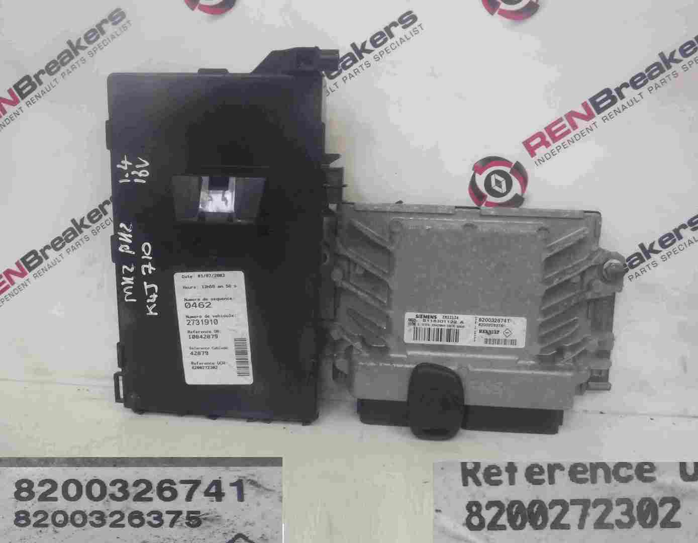 Renault Clio MK2 2001-2006 1.4 16v ECU SET UCH BCM Immobiliser + Key Fob