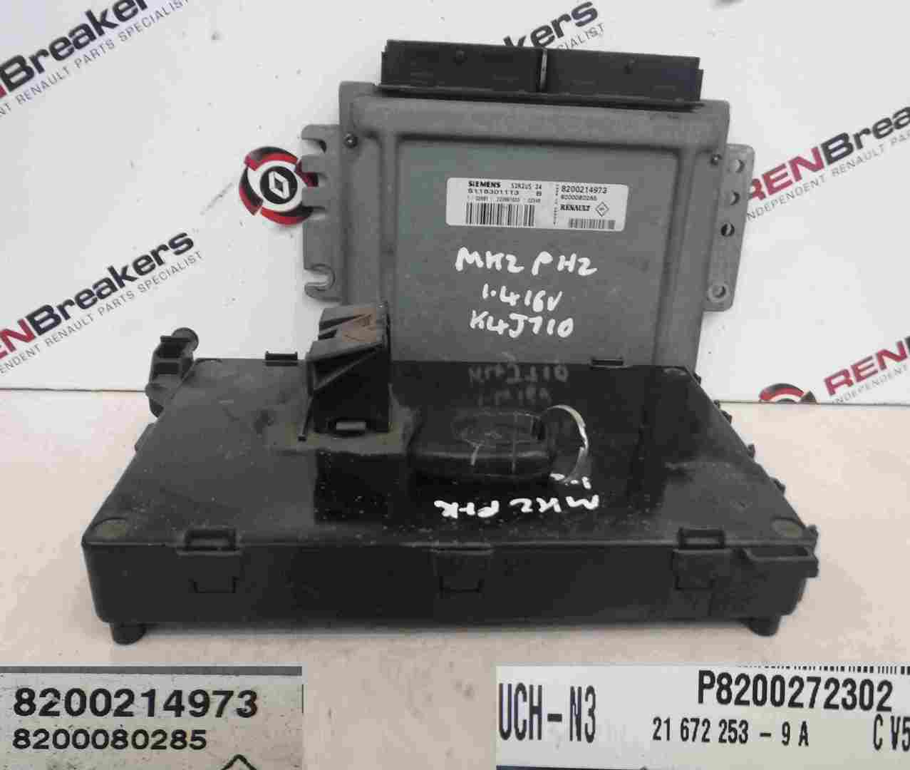 Renault Clio MK2 2001-2006 1.4 16v ECU SET UCH BCM Immobiliser + Key Fob