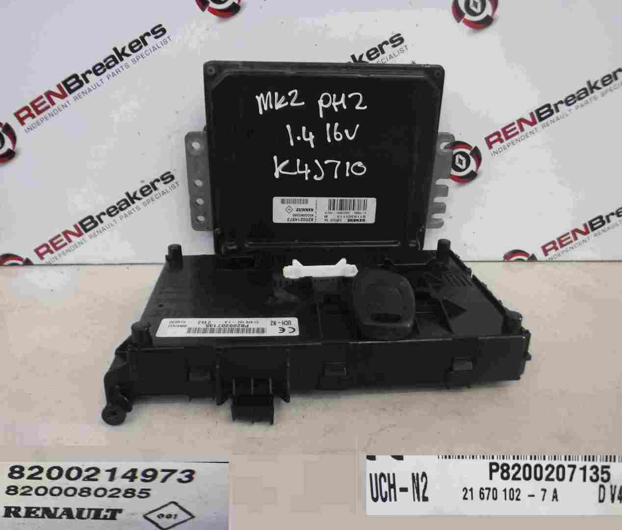 Renault Clio MK2 2001-2006 1.4 16v ECU SET UCH BCM Immobiliser + Key Fob