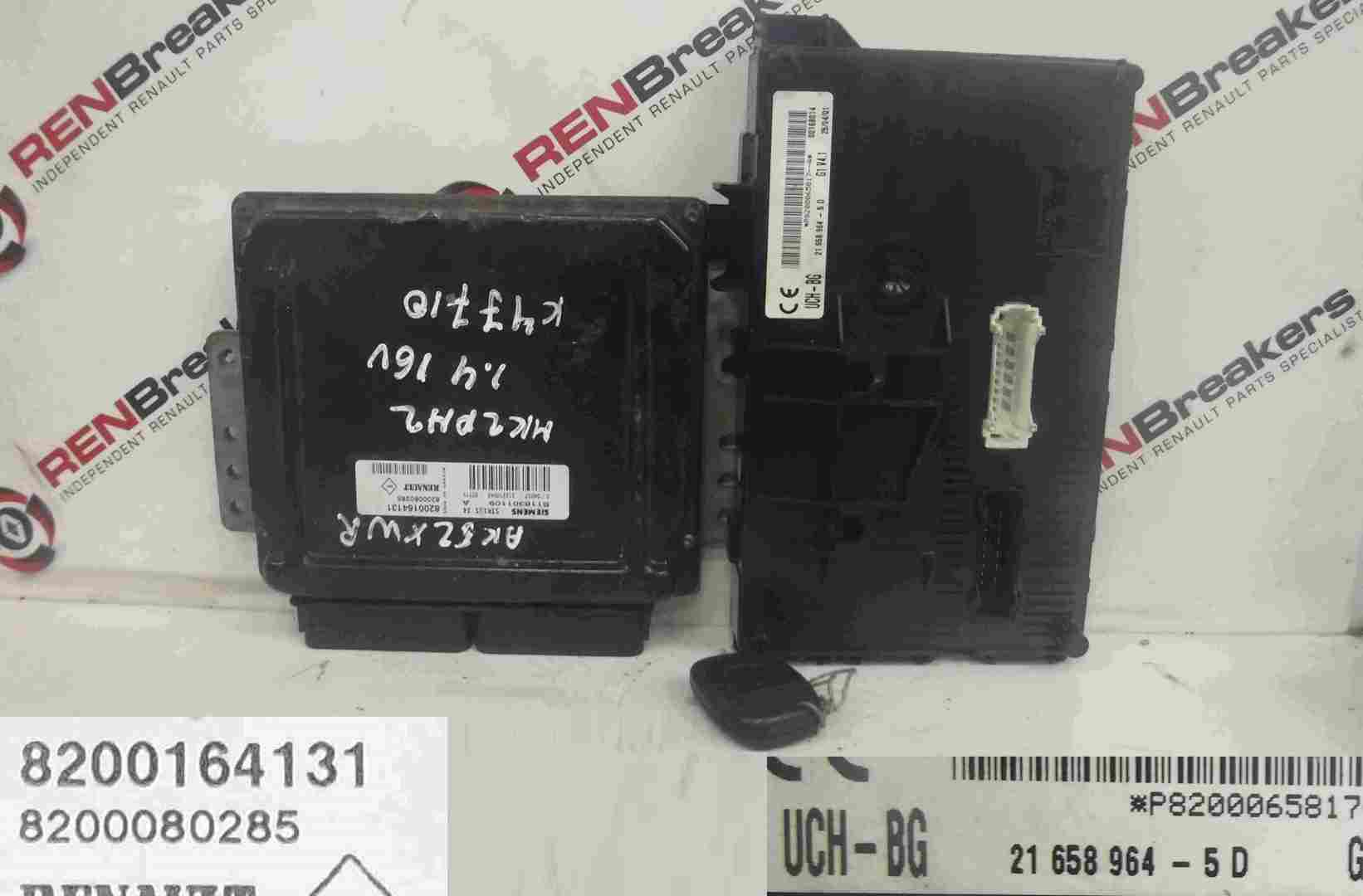 Renault Clio MK2 2001-2006 1.4 ECU SET UCH BCM Immobiliser + Key Fob 8200164131