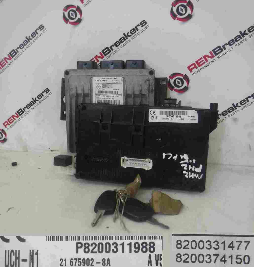 Renault Clio MK2 2001-2006 1.5 dCi ECU SET UCH BCM Immobiliser + 2 Key Fobs