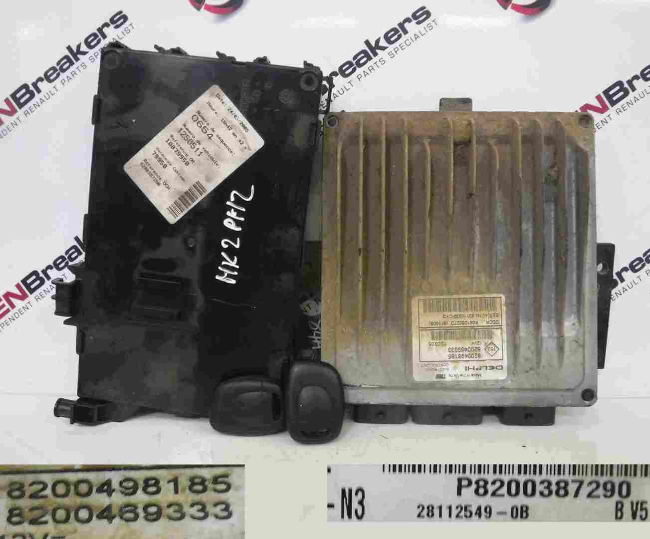 Renault Clio MK2 2001-2006 1.5 dCi ECU SET UCH BCM Immobiliser + 2 Key Fobs