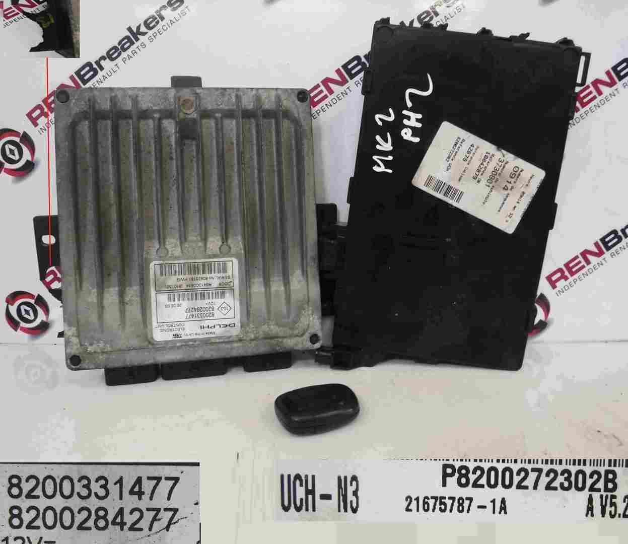 Renault Clio MK2 2001-2006 1.5 dCi ECU SET UCH BCM Immobiliser + Key Fob