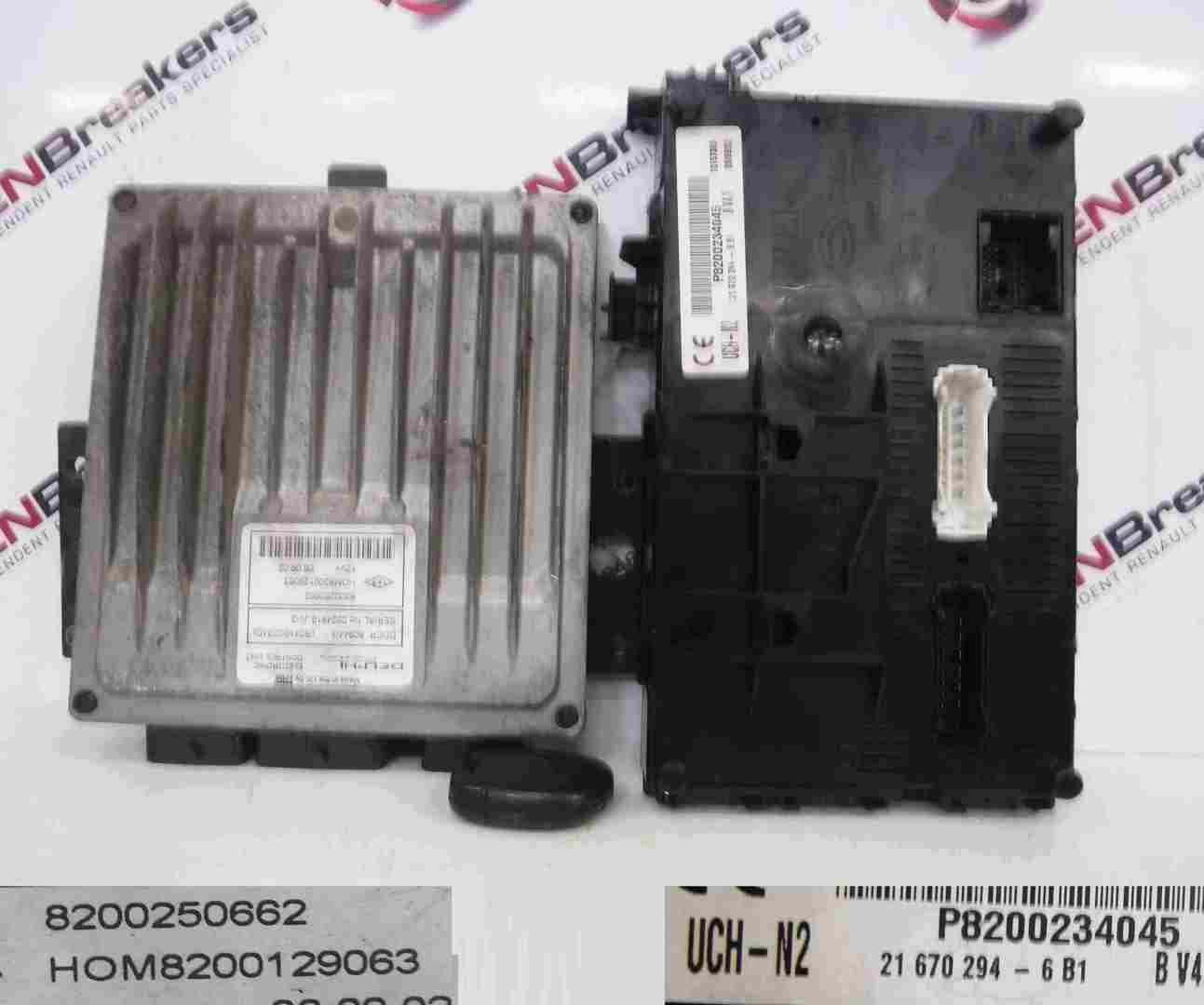 Renault Clio MK2 2001-2006 1.5 dCi ECU SET UCH BCM Immobiliser + Key Fob