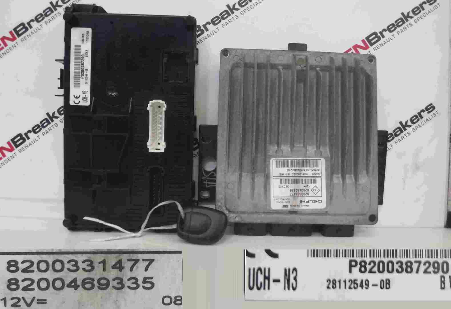 Renault Clio MK2 2001-2006 1.5 dCi ECU SET UCH BCM Immobiliser + Key Fob