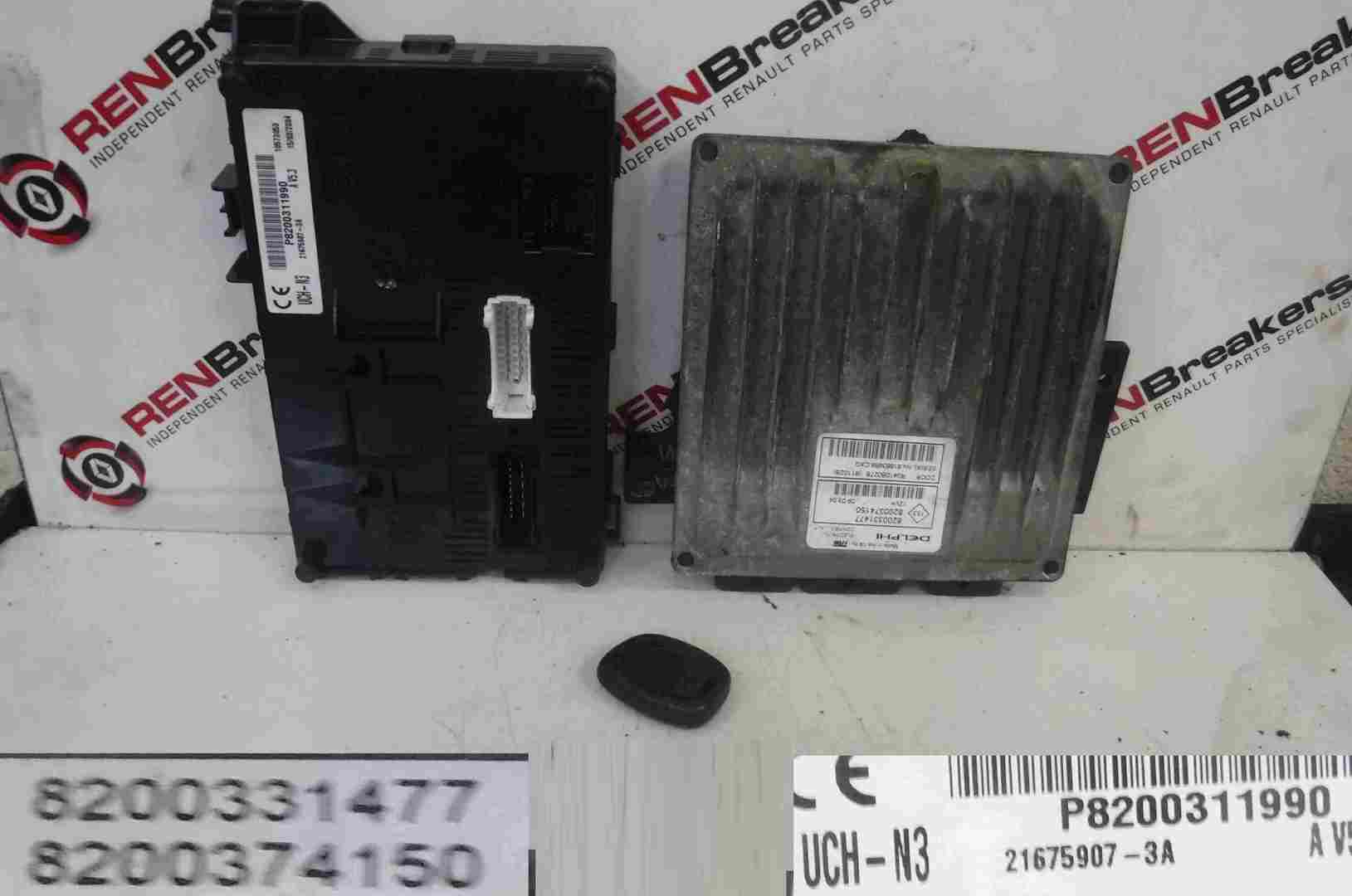 Renault Clio MK2 2001-2006 1.5 dCi ECU SET UCH BCM Immobiliser + Key Fob