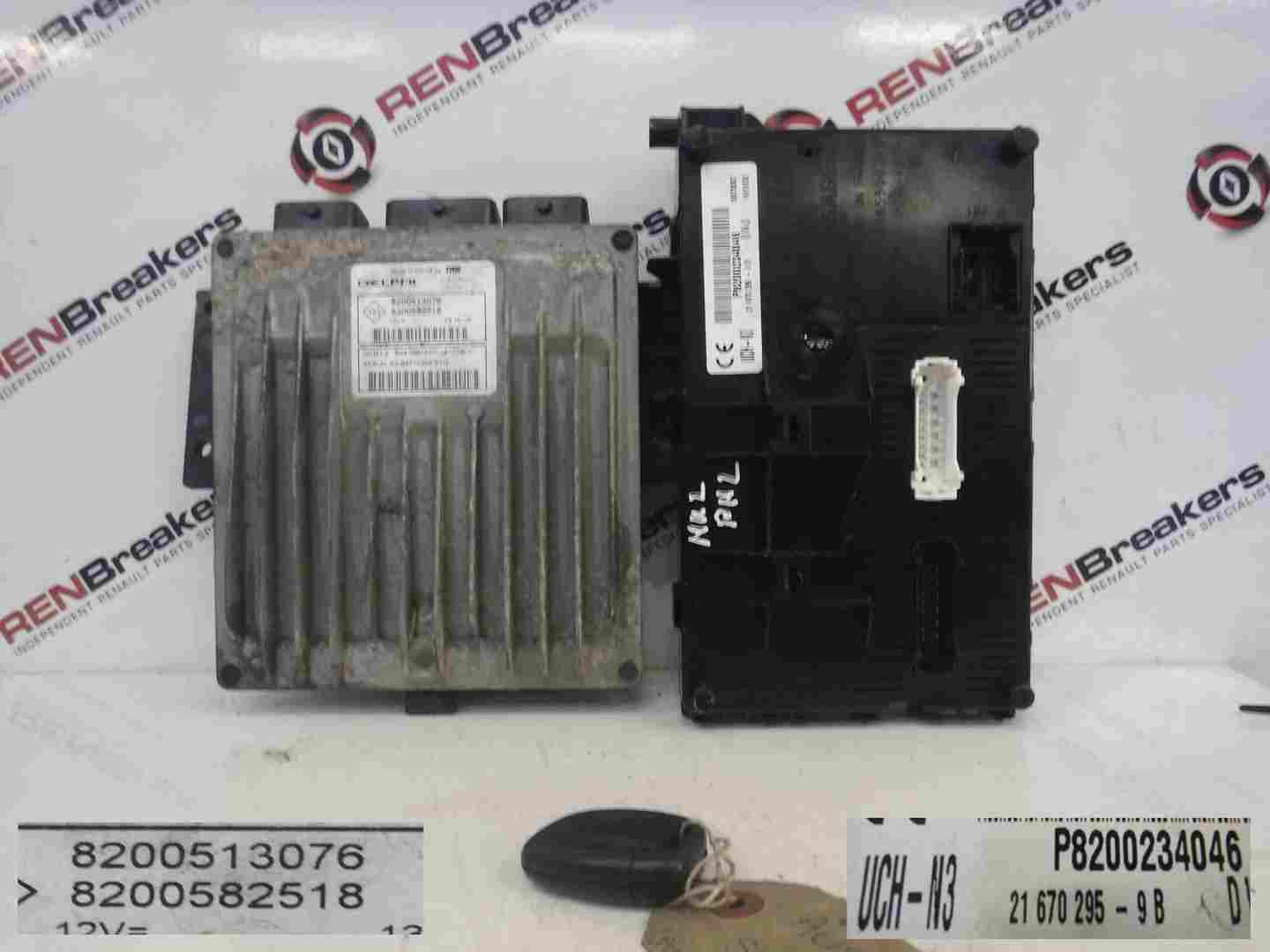 Renault Clio MK2 2001-2006 1.5 dCi ECU SET UCH BCM Immobiliser + Key Fob