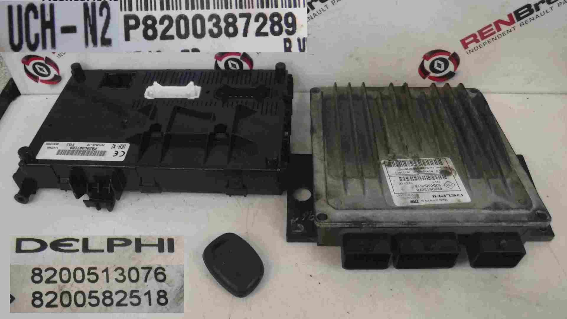 Renault Clio MK2 2001-2006 1.5 dCi ECU SET UCH BCM Immobiliser + Key Fob K9K 714