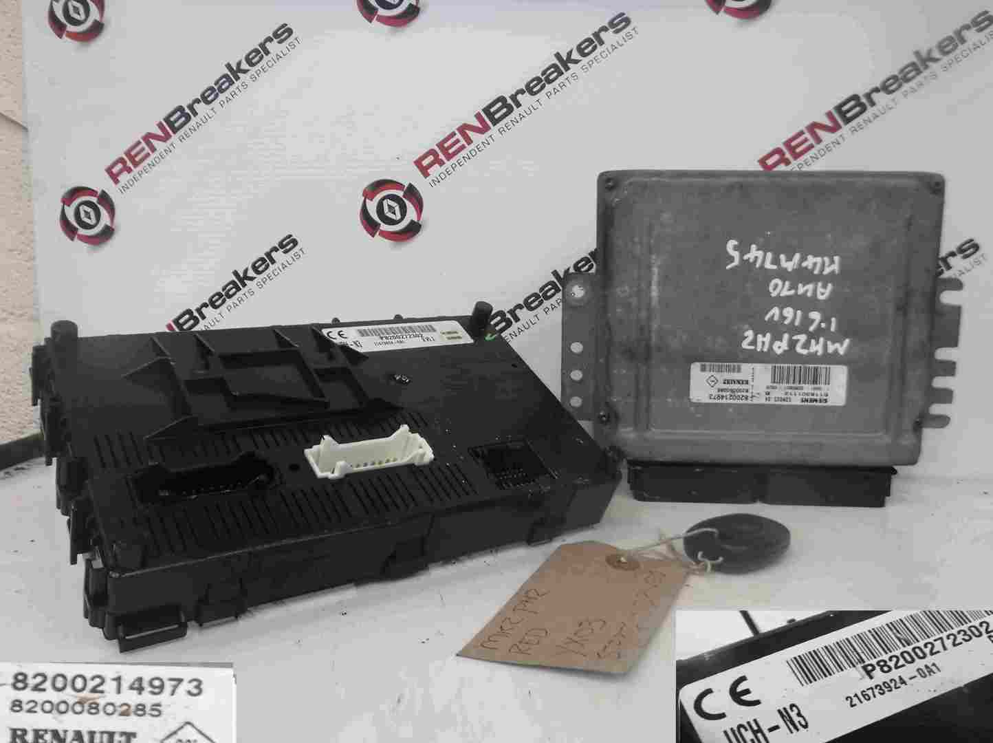 Renault Clio MK2 2001-2006 1.6 16v ECU SET UCH BCM Immobiliser   2 Key Fob