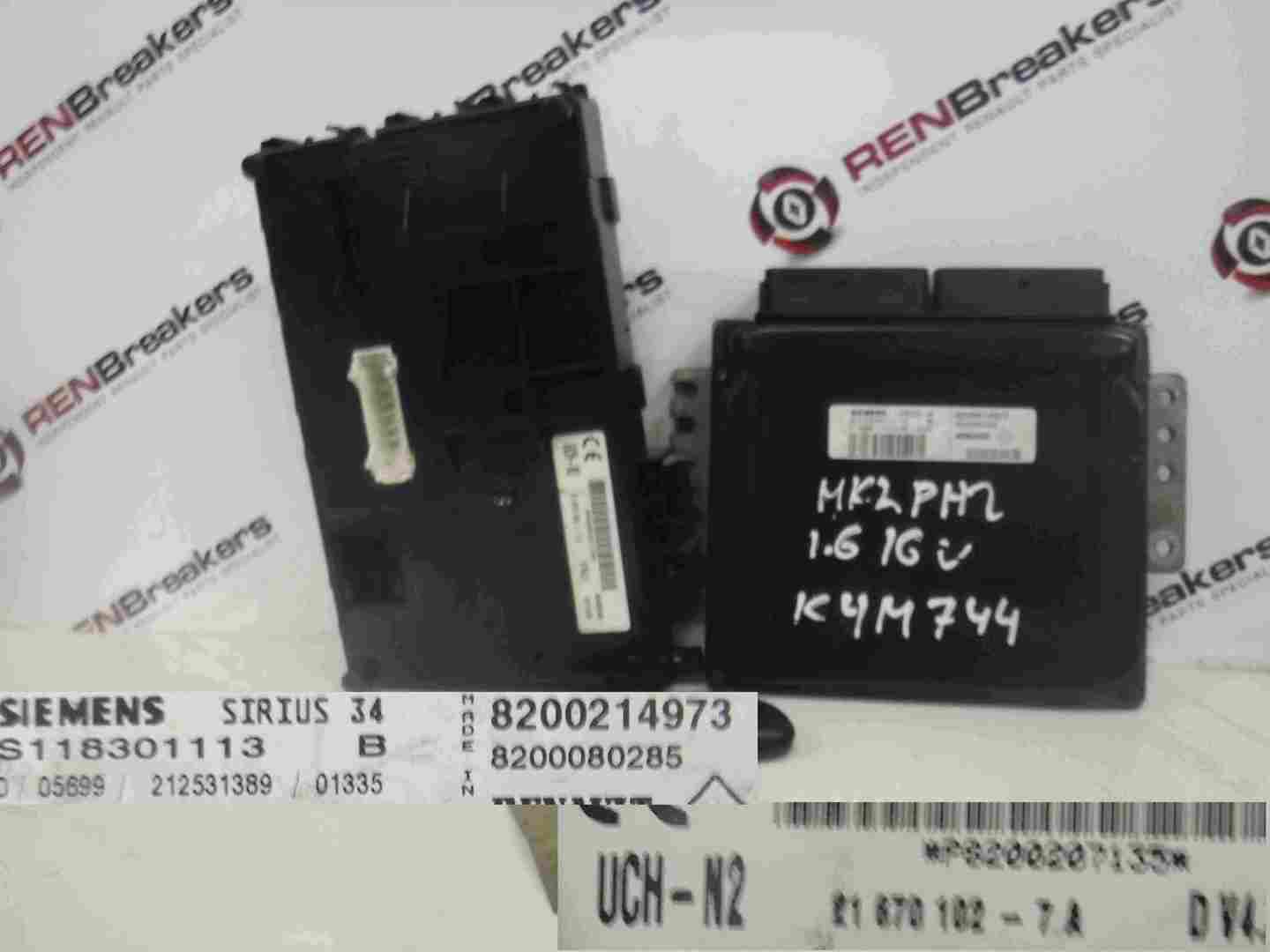 Renault Clio MK2 2001-2006 1.6 16v ECU Set Kit UCH BCM + Key