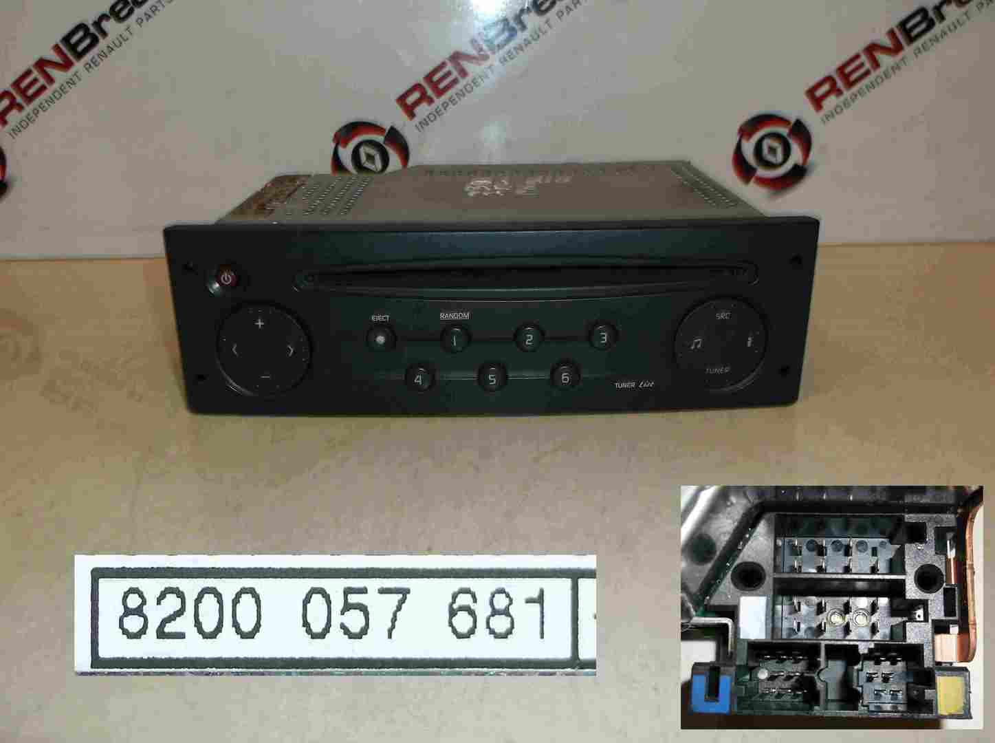 Renault Clio MK3 2005-2009 CD Player Radio Tuner List   Code 8200057681