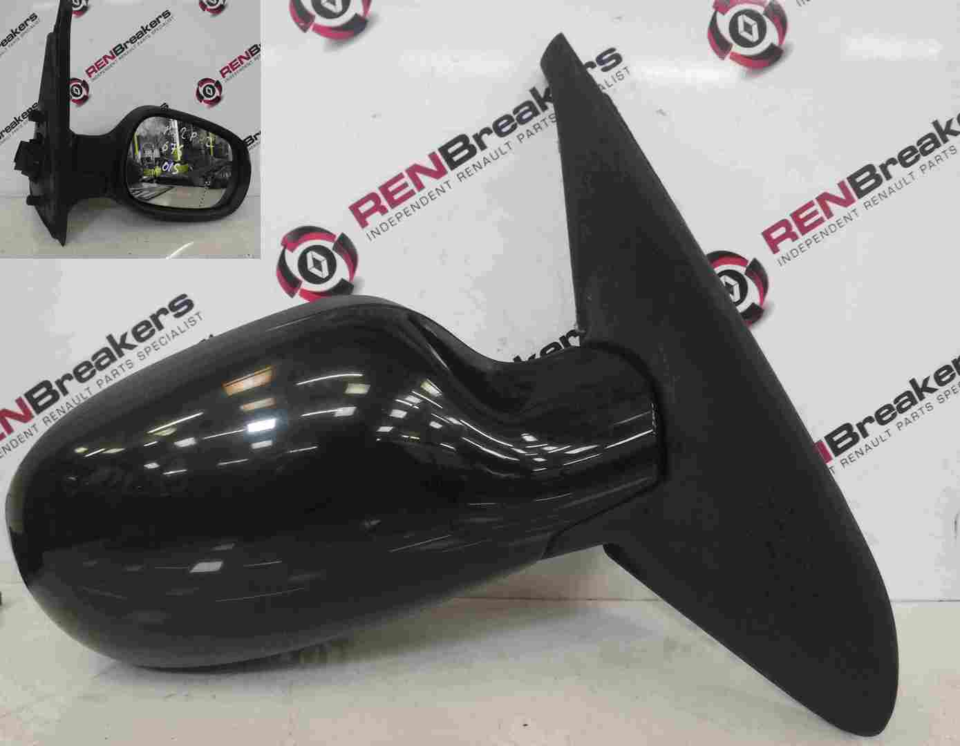 Renault Clio MK2 2001-2006 Drivers OS Wing Mirror Black 676