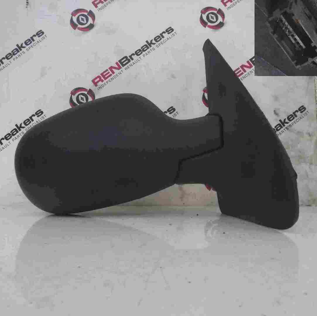 Renault Clio MK2 2001-2006 Drivers OS Wing Mirror Black Plain Electric