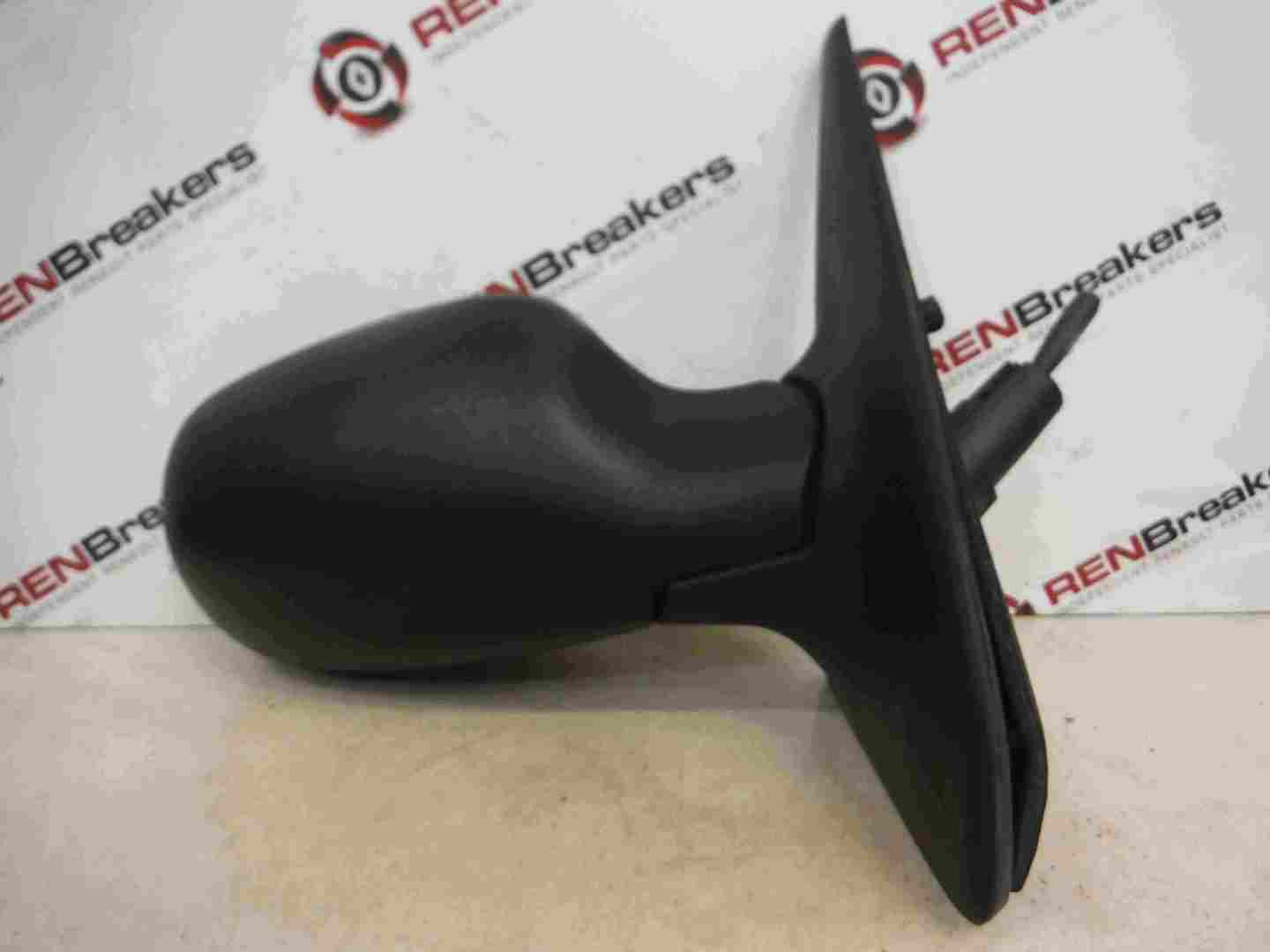 Renault Clio MK2 2001-2006 Drivers OS Wing Mirror Black Plain