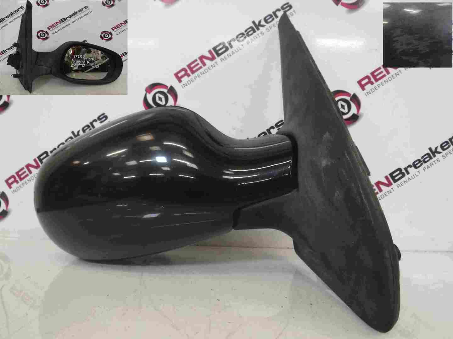 Renault Clio MK2 2001-2006 Drivers OS Wing Mirror Electric Black 676