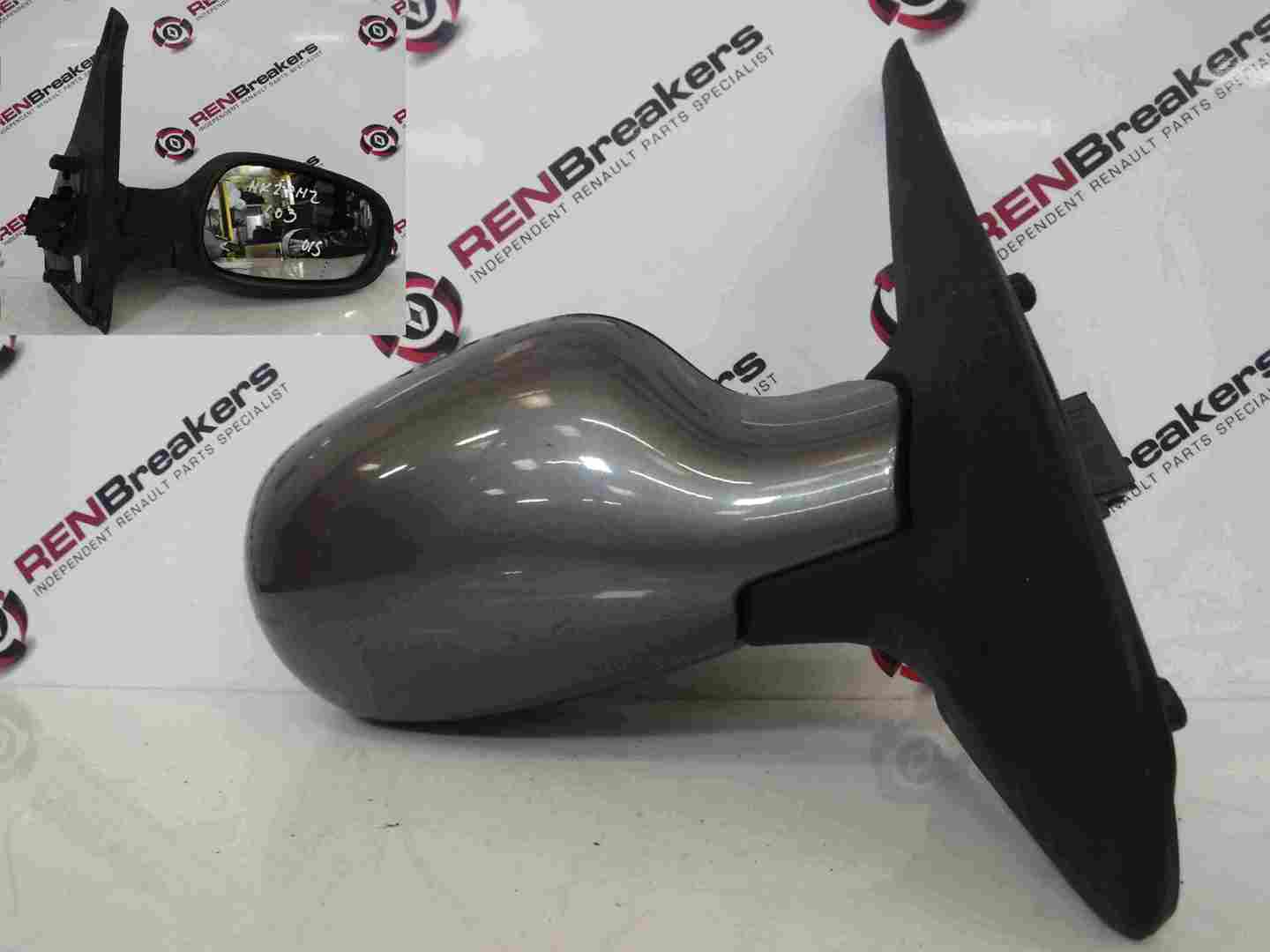 Renault Clio MK2 2001-2006 Drivers OS Wing Mirror Grey 603