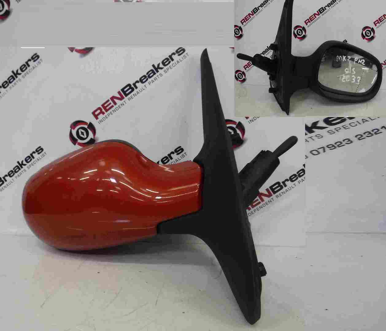 Renault Clio MK2 2001-2006 Drivers OS Wing Mirror Orange TED33 Manual