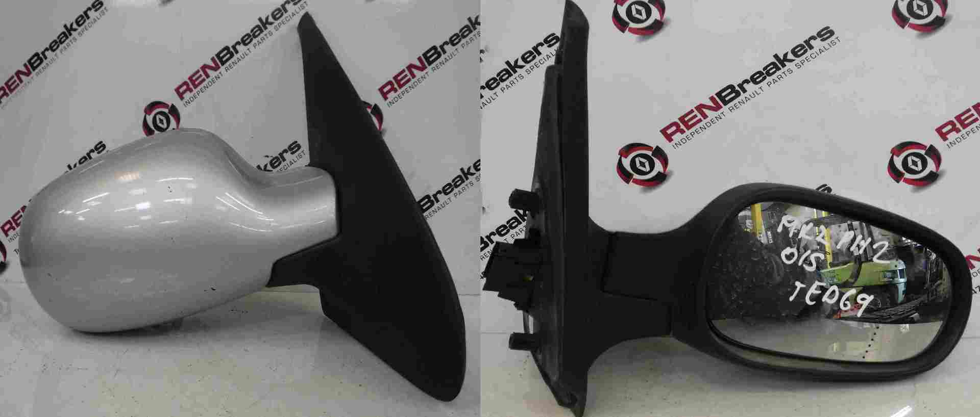 Renault Clio MK2 2001-2006 Drivers OS Wing Mirror Silver TED69