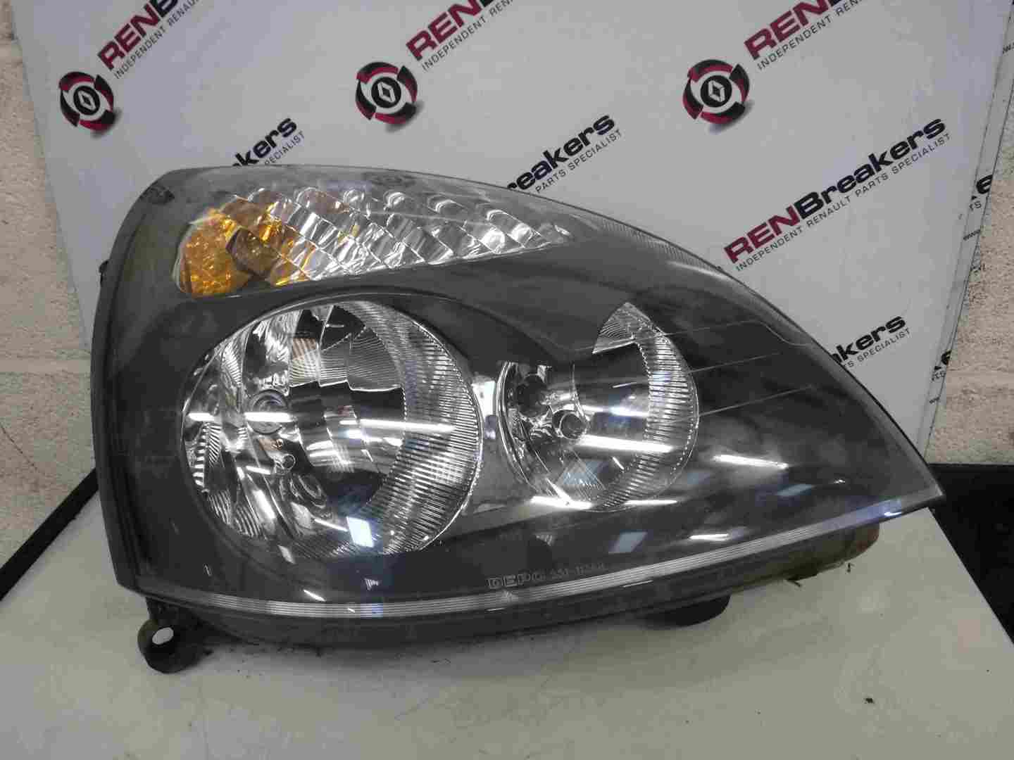 Renault Clio MK2 2001-2006 Drivers OSF Front Headlight Black Backing