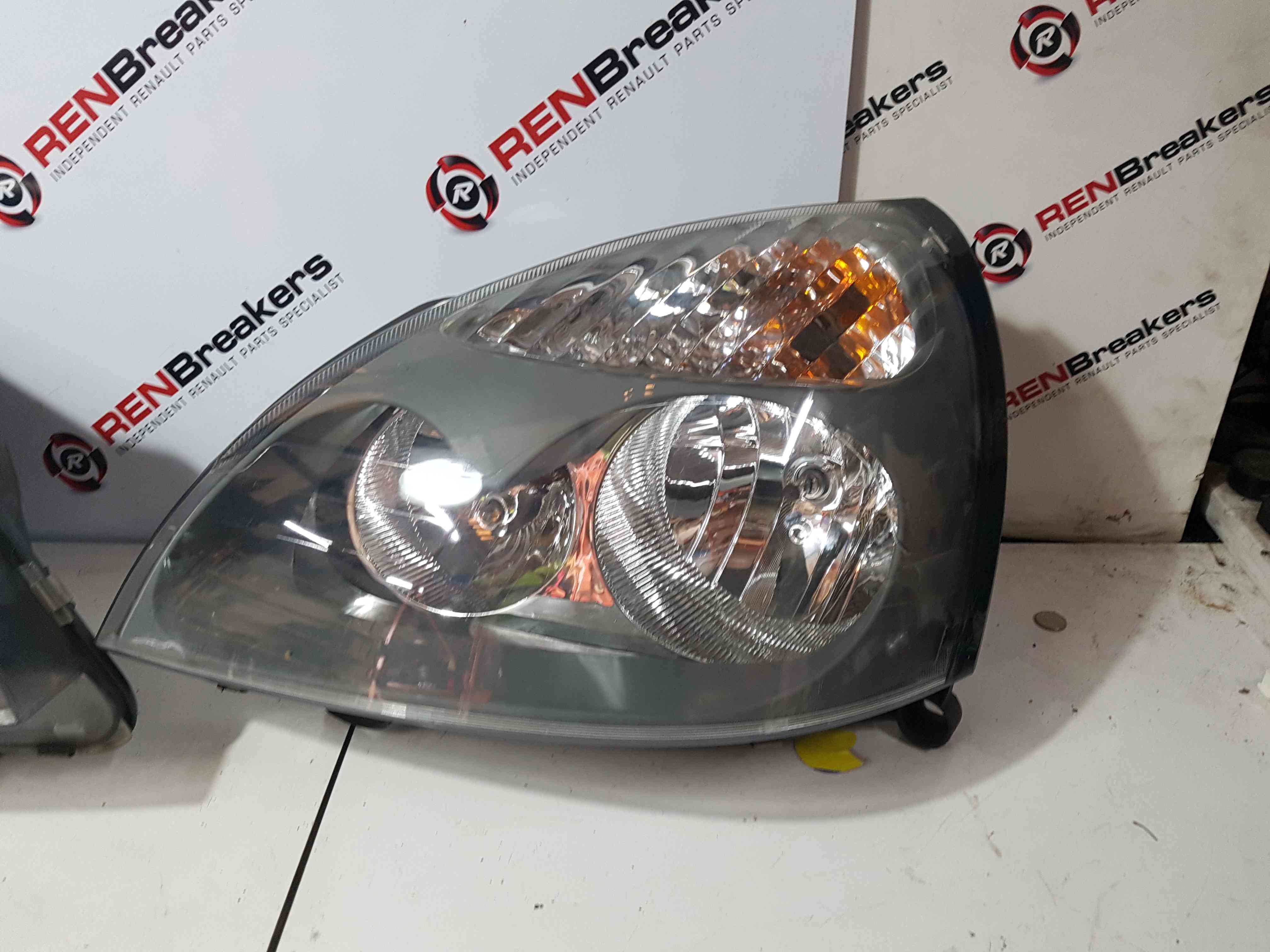 Thumb 8 Renault Clio MK2 2001-2006 Drivers Passenger OSF Nsf Front Headlight Grey PAIR