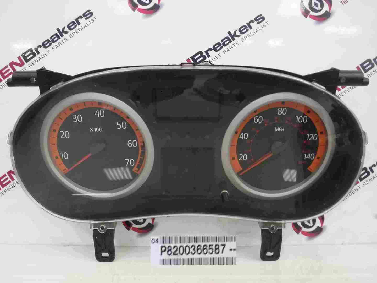 Renault Clio MK2 2001-2006 Instrument Panel Dials Clocks 73K Orange 8200366587