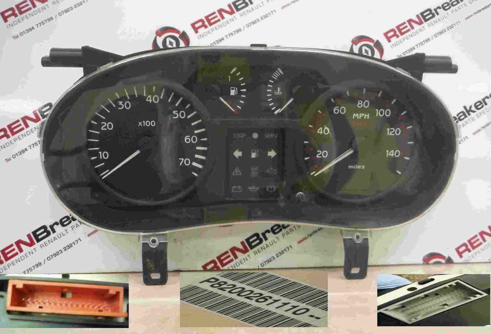 Renault Clio MK2 2001-2006 Instrument Panel Dials Clocks Speedo 125K 8200261110