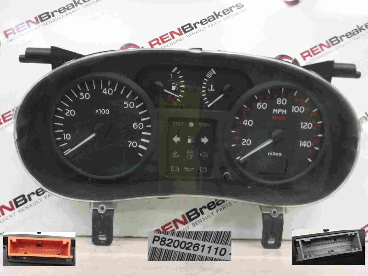 Renault Clio MK2 2001-2006 Instrument Panel Dials Gauges Clocks
