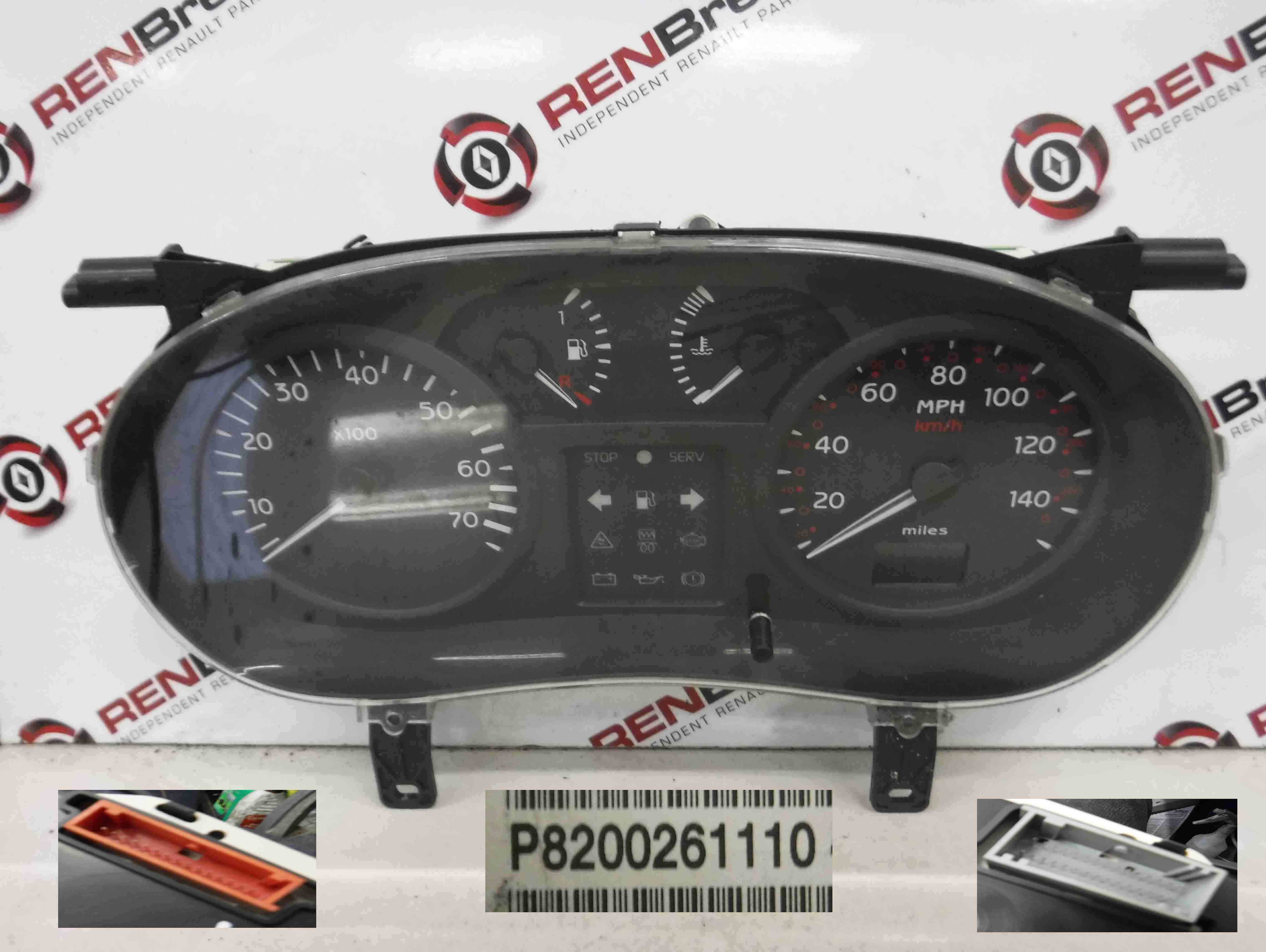 Renault Clio MK2 2001-2006 Instrument Panel Dials Gauges Speedo 107K  8200261110