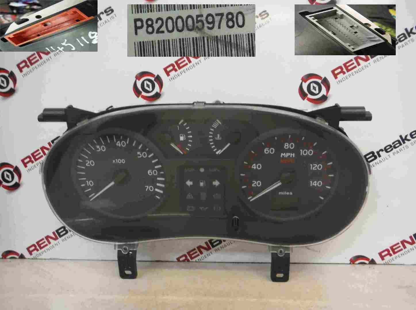 Renault Clio MK2 2001-2006 Instrument Panel Dials Gauges Speedo 99K 8200059780