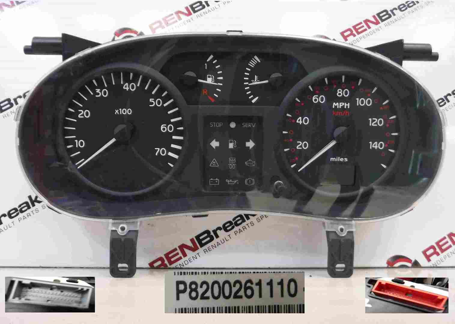 Renault Clio MK2 2001-2006 Instrument Panel Dials Gauges Speedo Clocks 118K