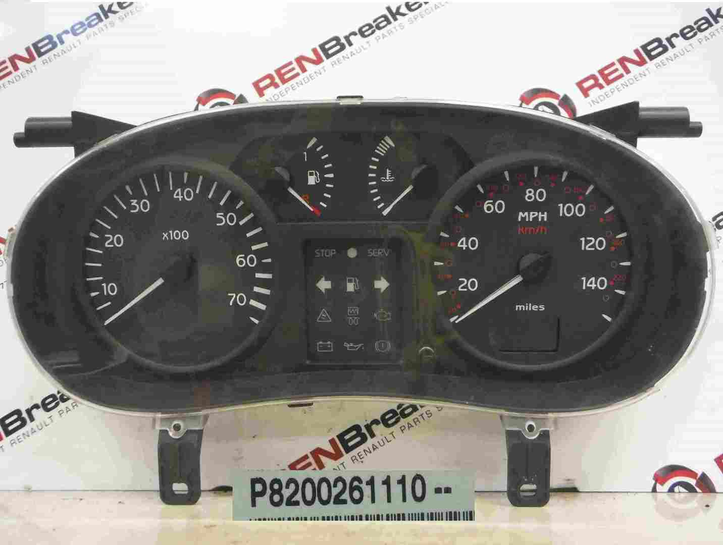 Renault Clio MK2 2001-2006 Instrument Panel Dials Speedo Gauges 192K