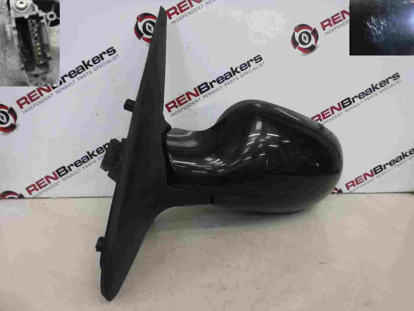 Renault Clio MK2 2001-2006 Passenger NS Wing Mirror Black 676 Cheap